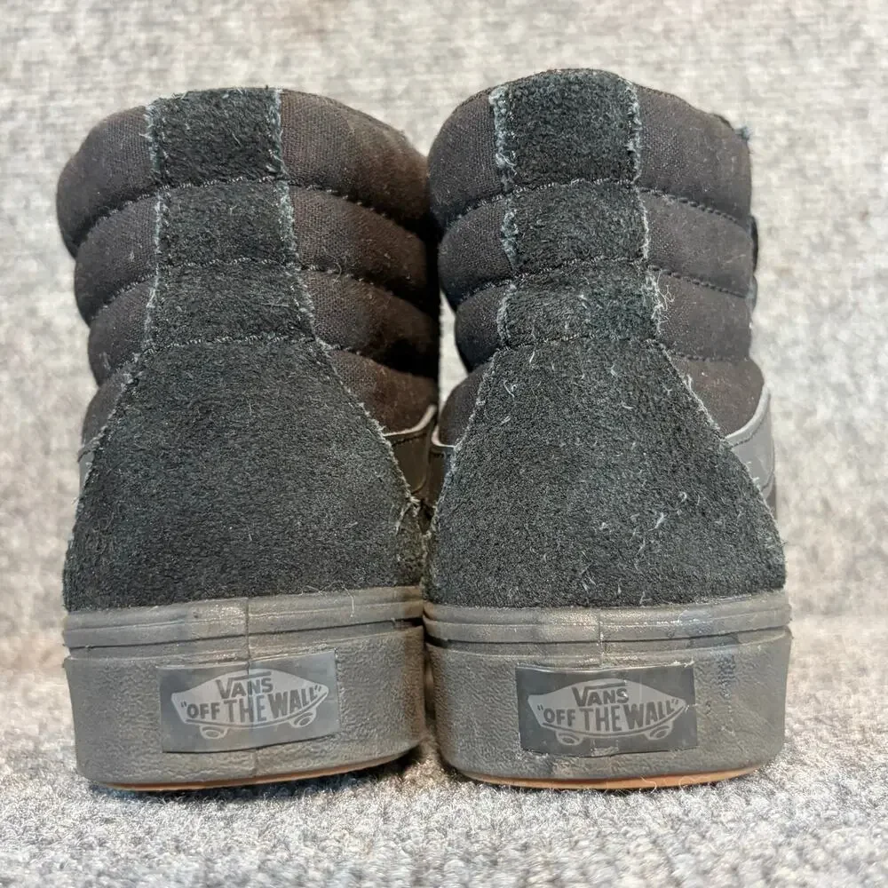Vans Off The Wall Black Suede Canvas Hi Top Skate Shoes Men 5 Comfy Cush Sneaker